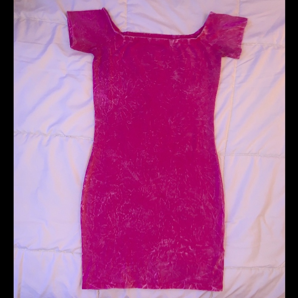 Pink Tye Dye Off Shoulder Dress
